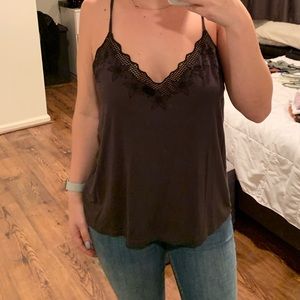 American Eagle charcoal lace tank